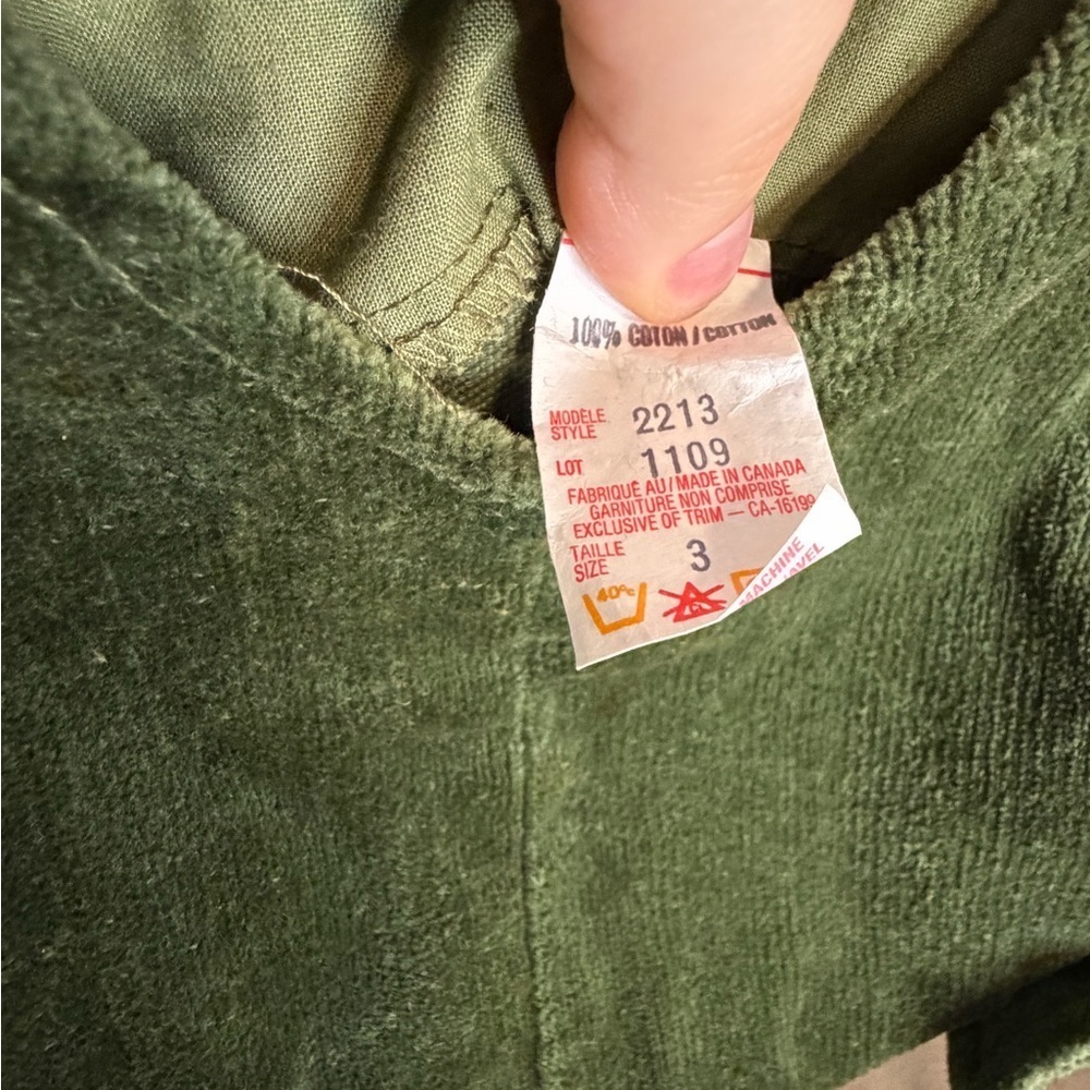 ✨ Vintage Green Corduroy Toddler Romper – Size 3T ✨ - Picture 2 of 5